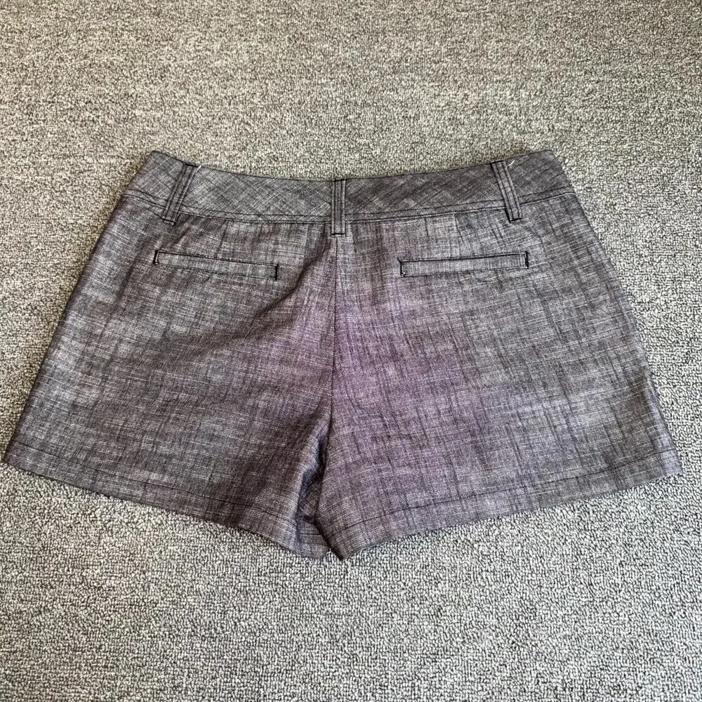 Y2K‎ Daisy Fuentes Shorts Women's 6 Gray Onyx Crosshatch Stretch Pockets Casual